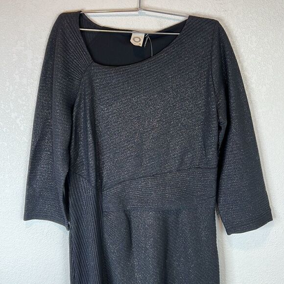 NWT Akemi + Kin Anthro Tegan Sparkle Dress Black Jersey Size Large - Picture 4 of 16